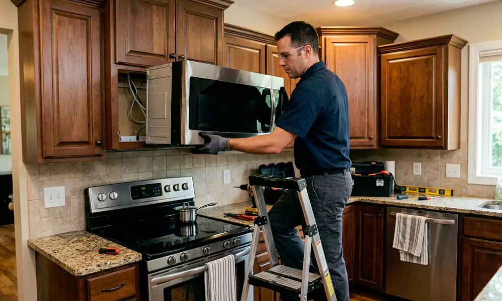Microwave Installation in Arlington, MA