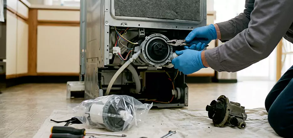 Dishwasher Motor Pump Replacement in Arlington